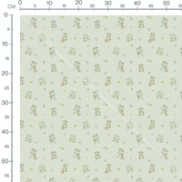 Tissu - Grenouilles vertes sur fond vert