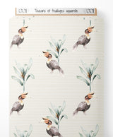 Tissu - Toucans et feuillages aquarelle