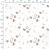 Tissu - Oursons bruns et musique