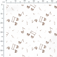 Tissu - Oursons bruns et musique