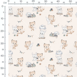 Tissu - Lapins et renards en jeu