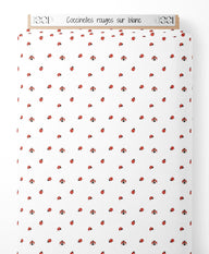 Tissu - Coccinelles rouges sur blanc