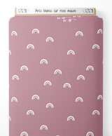 Tissu - Arcs blancs sur rose mauve