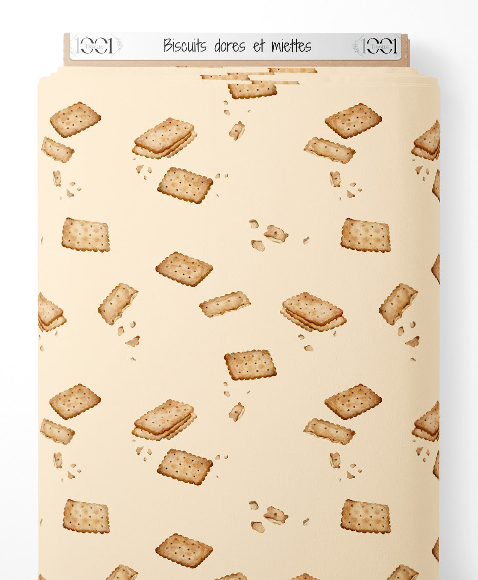 Tissu - Biscuits dorés et miettes