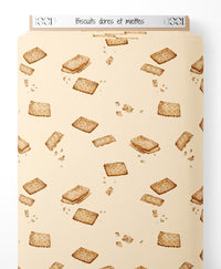 Tissu - Biscuits dorés et miettes