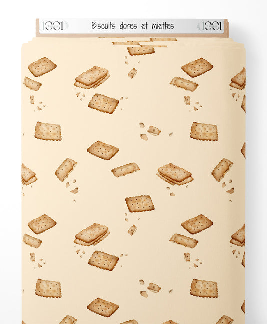 Tissu - Biscuits dorés et miettes