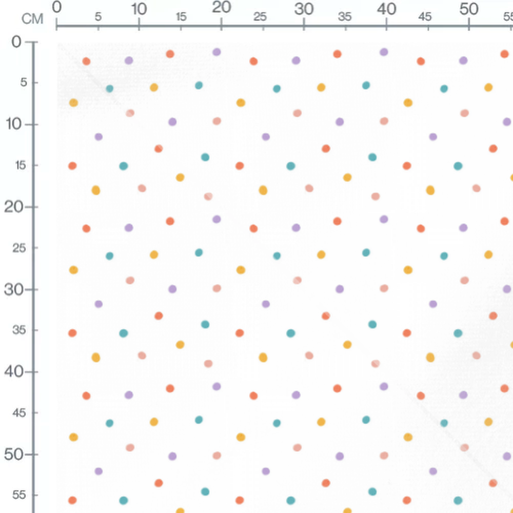 Tissu - Pois vifs sur fond blanc