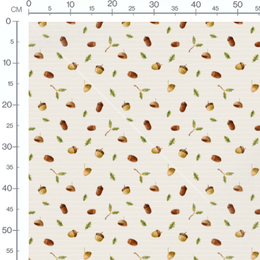 Tissu - Glands marron sur fond beige