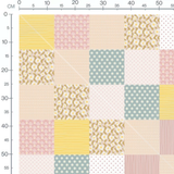 Tissu - Carrés beige à motifs doux