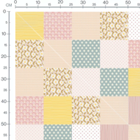 Tissu - Carrés beige à motifs doux