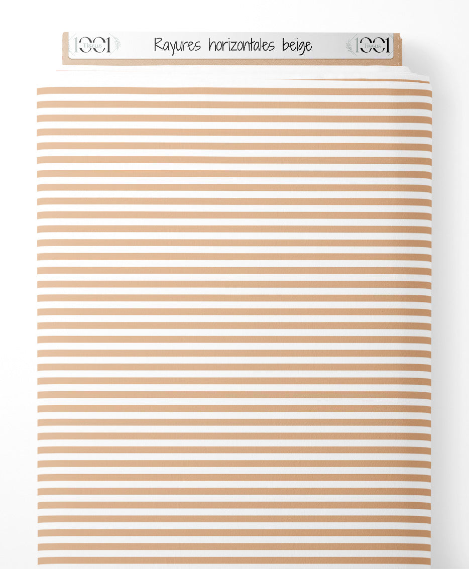 Tissu - Rayures horizontales beige