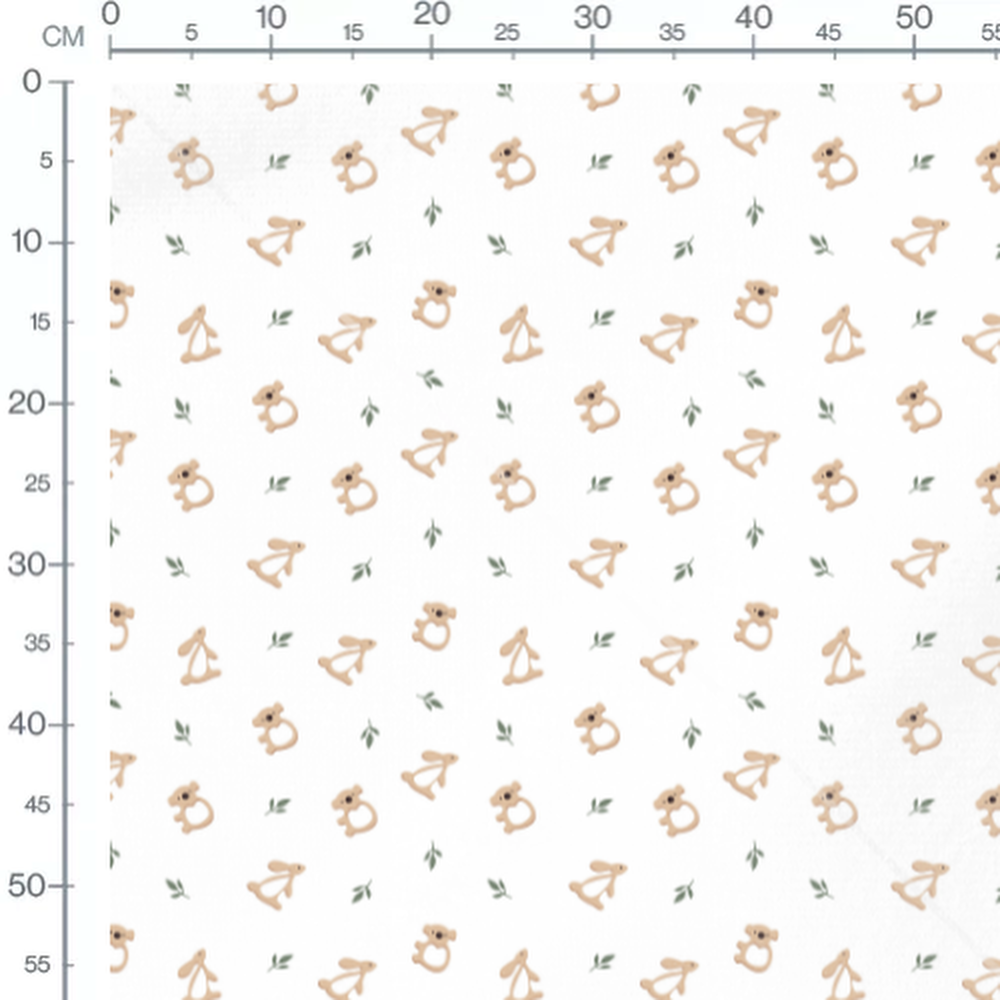 Tissu - Koalas et lapins dessinés