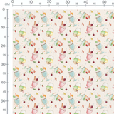 Tissu - Coupes glacées sur fond crème