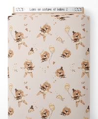 Tissu - Lions en costume et ballons 2