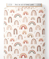 Tissu - Arcs-en-ciel et formes pastel