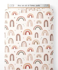 Tissu - Arcs-en-ciel et formes pastel