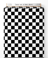 Tissu - Damier noir et blanc alterné