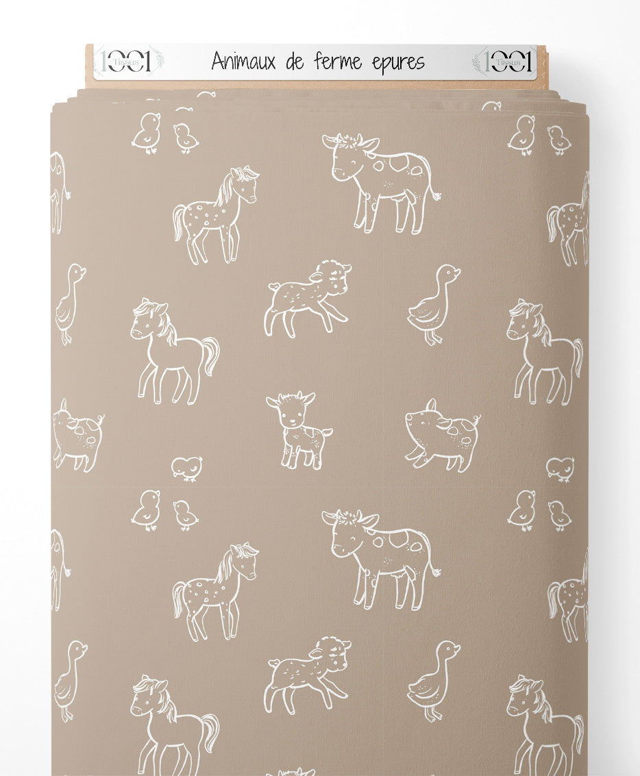 Tissu - Animaux de ferme épurés