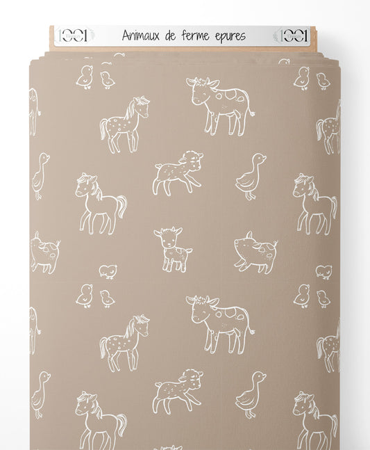 Tissu - Animaux de ferme épurés