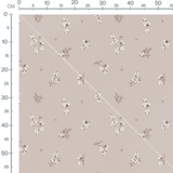 Tissu - Bouquets de coton sur beige