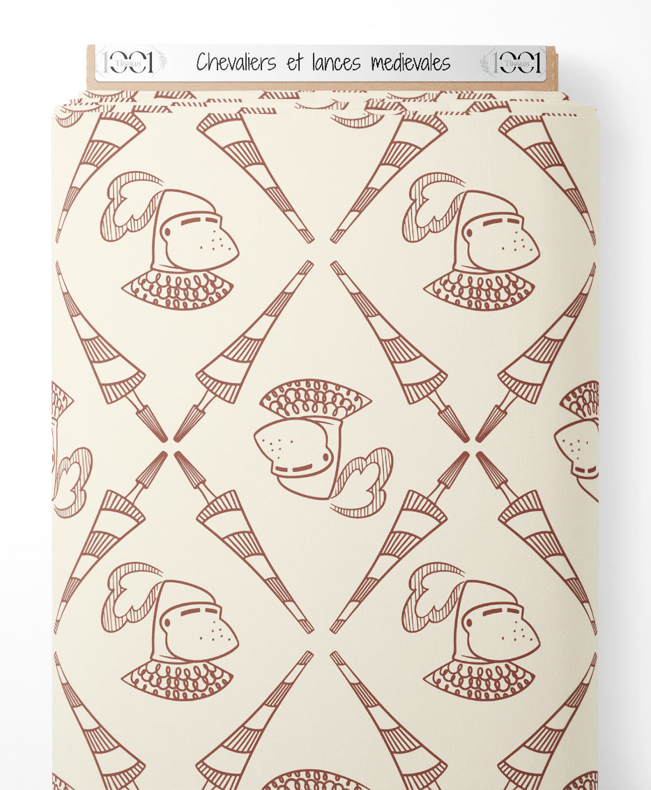 Tissu - Chevaliers et lances médiévales