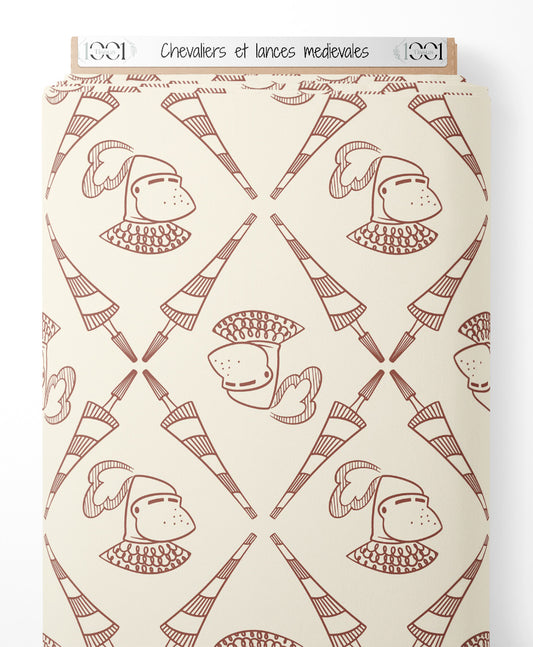 Tissu - Chevaliers et lances médiévales