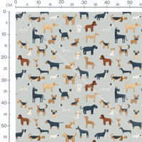 Tissu - Motif chiens variés