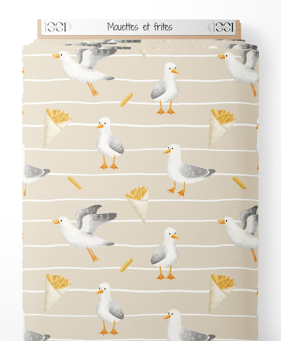 Tissu - Mouettes et frites