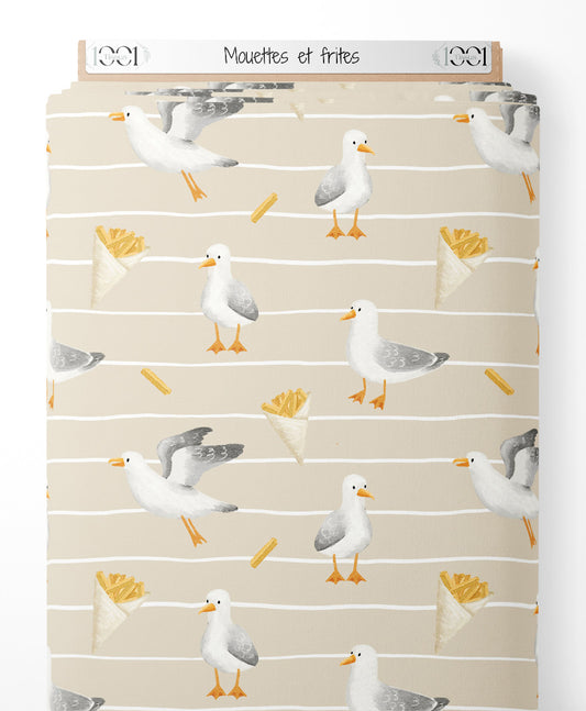 Tissu - Mouettes et frites