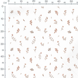 Tissu - Fleurs avec tiges marron clair