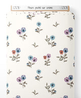 Tissu - Fleurs pastel sur crème