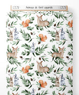 Tissu - Animaux de forêt aquarelle