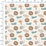 Tissu - Animaux de la savane mignons