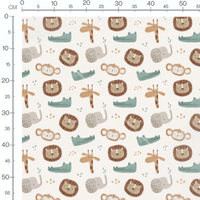Tissu - Animaux de la savane mignons