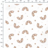 Tissu - Arcs souriants sur blanc