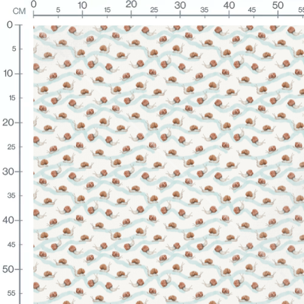 Tissu - Escargots sur fond ondulé