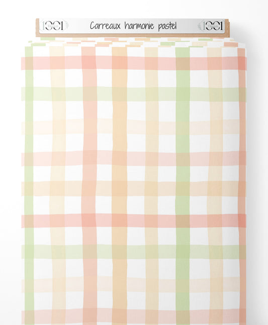 Tissu - Carreaux harmonie pastel