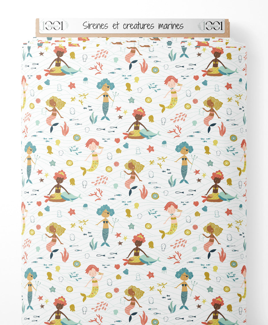 Tissu - Sirènes et créatures marines