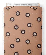 Tissu - Casques d'astronautes marron