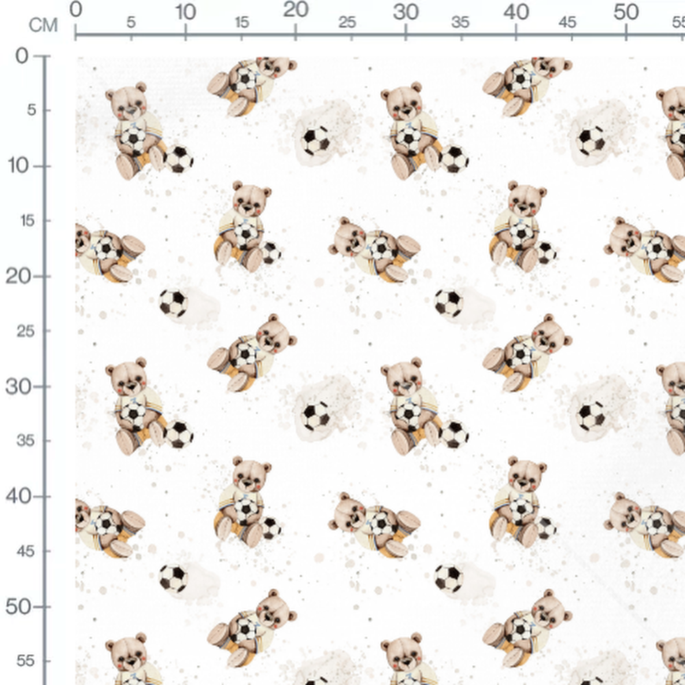 Tissu - Oursons jaunes sur fond blanc