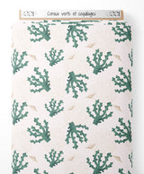 Tissu - Coraux verts et coquillages