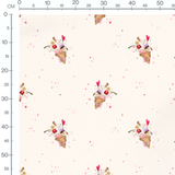 Tissu - Cornets avec cerises sur crème