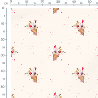 Tissu - Cornets avec cerises sur crème