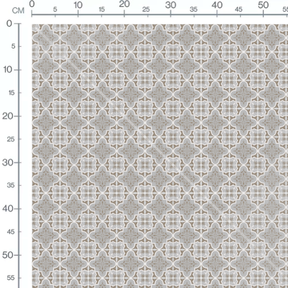 Tissu - Fleurs grises sur beige