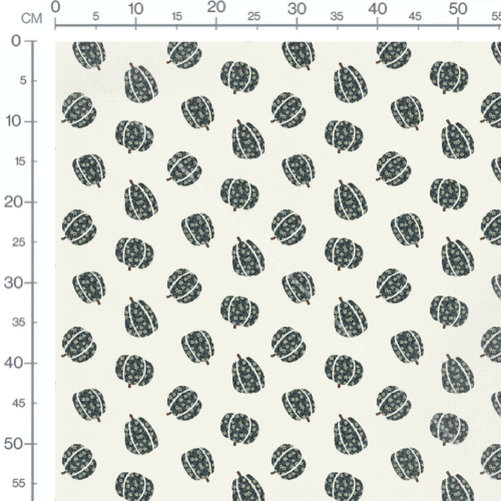 Tissu - Citrouilles florales sombres