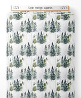 Tissu - Sapin enneigé aquarelle
