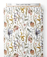 Tissu - Fleurs pastel sur fond blanc