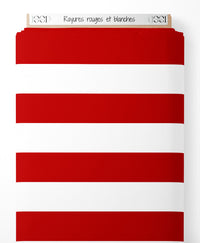 Tissu - Rayures rouges et blanches