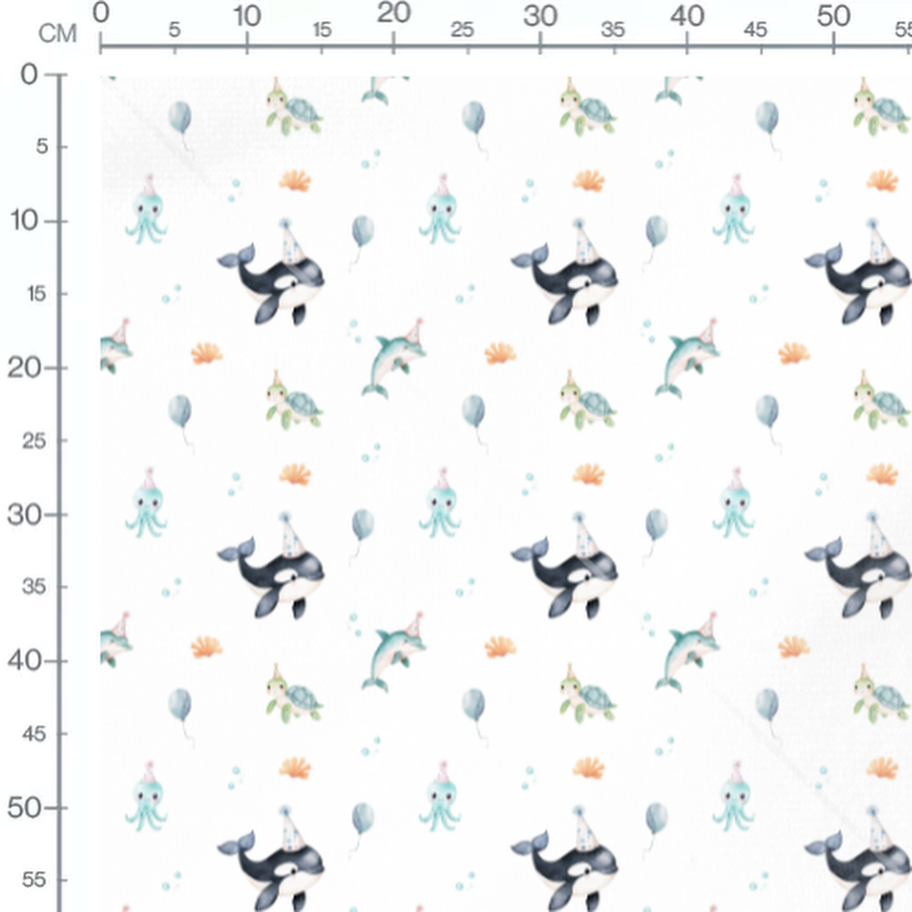 Tissu - Animaux marins festifs