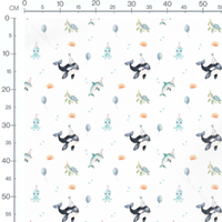 Tissu - Animaux marins festifs